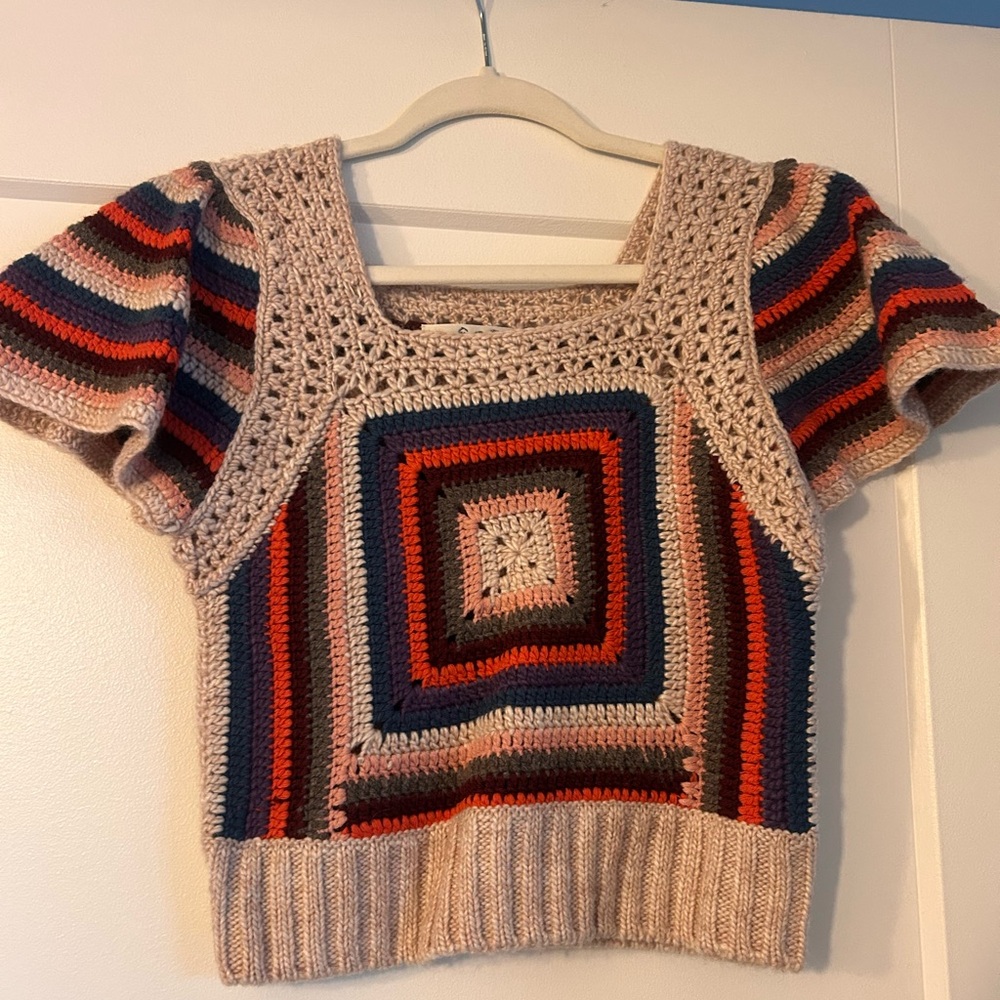 NWT Sea New York short sleeve crochet sweater